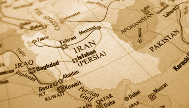 The article’s main image is of a yellow map of Iran and its neighbouring states.
