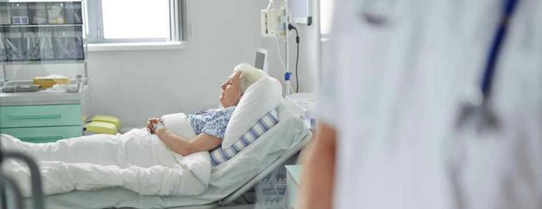 patient in a hospital bed