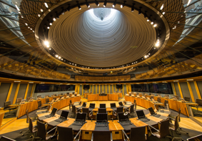 Empty Siambr in the Senedd