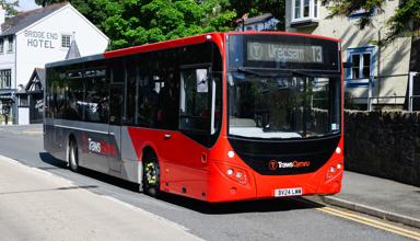 A picture of the TrawsCymru T3 bus service to Wrexham