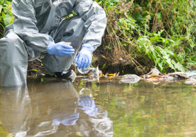 Taking a water sample