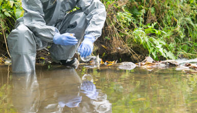 Taking a water sample