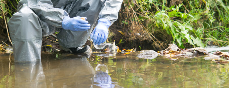 Taking a water sample