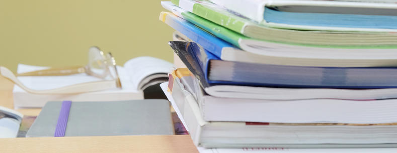 Image of school books on a desk
