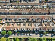 An overhead picture of houses