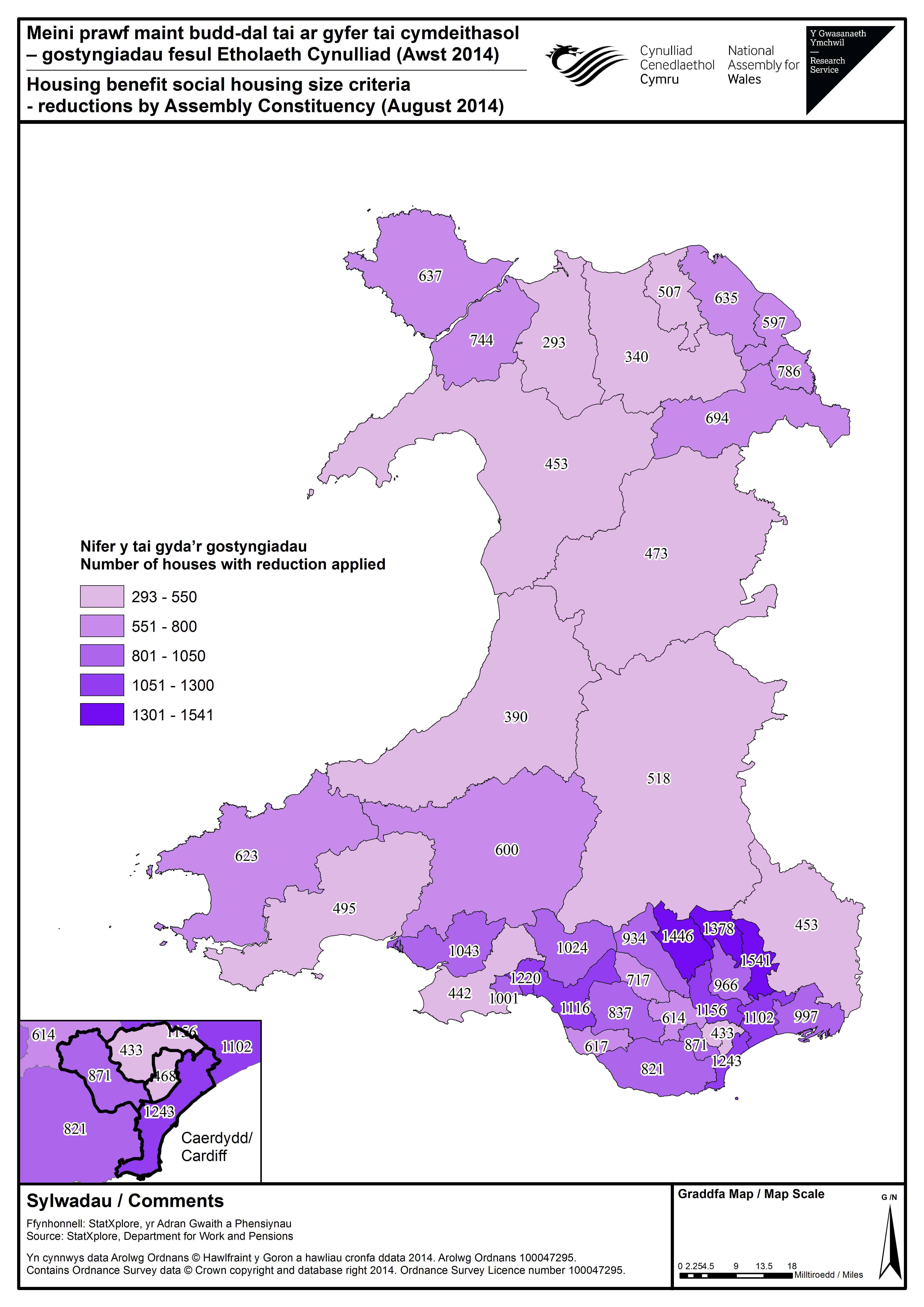 RS143077 Constituencies affected by the Housing Benefit social housing size criteria