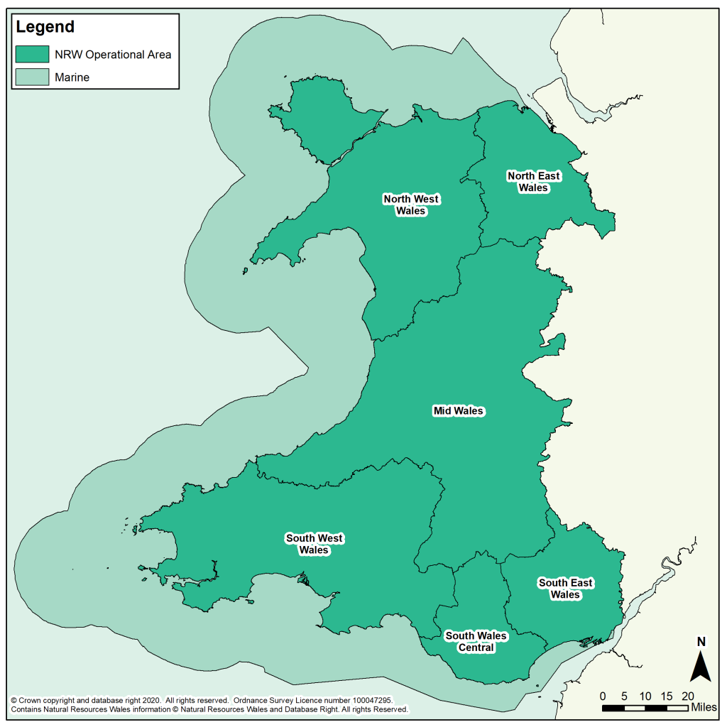 Map showing seven area statement areas